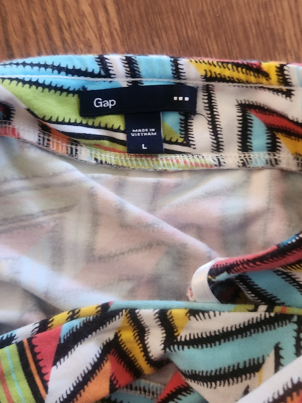 GAP Multicolor Chevron Wrap Around Halter Dress - Turquoise, Yellow, Coral - Picture 6 of 7